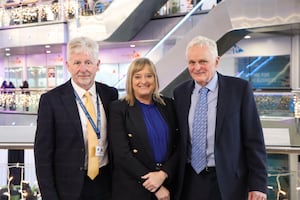 Lowell Williams, Chair of the Board of Trustees, Jo Higgins, CEO of Dudley Academies Trust and Professor Steve Peters, Guest Speaker. 