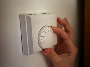 A central heating thermostat.