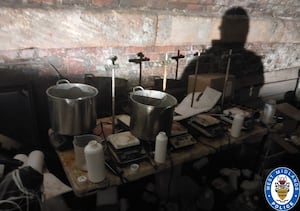 Officers found a suspected drugs lab in the railway arches under Aston station. Photo: West Midlands Police