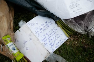 Tributes left at the site of the crash in Halesowen.