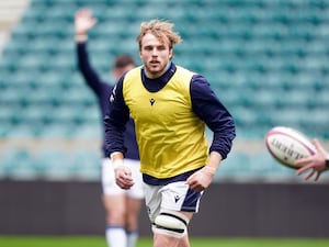 Scotland’s Jonny Gray during a captains run at Twickenham in February 2023