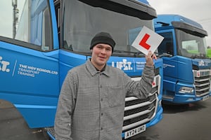 Alex Jeavons can thrown away his L plates after becoming one of thr youngest people in the country to pass his class two HGV test.