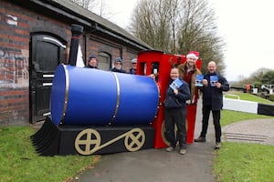 Canal & River Trust team and Cllr Adam Davies at Delph Stables