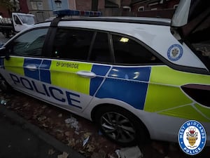 A police vehicle used in the operation