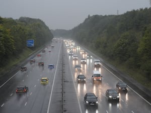 Traffic on the M3 motorway near Basingstoke