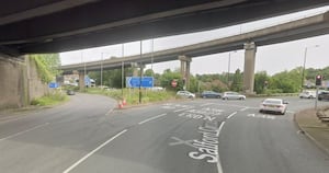 The slip road from Salford Circus to the M6 has closed