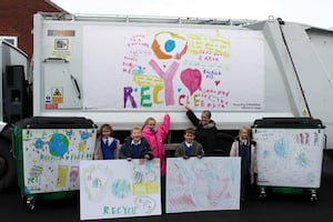 The winning pupils with Councillor Kerry Murphy, Portfolio Holder for Street Pride at Walsall Council
