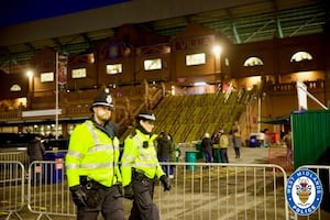 Police joined forces to monitor the match, where 21 people were arrested on the night