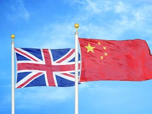 The Union and Chinese flags