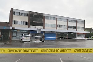 A police cordon was in place outside the flat on Tuesday morning