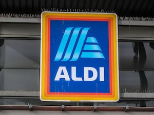 A sign outside an Aldi supermarket