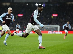 Jhon Duran celebrates his goal against Southampton