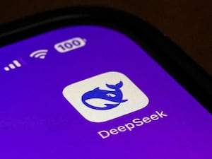 DeepSeek logo on a phone