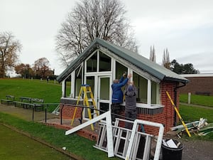 Work in progress on the Pavilion.