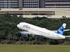 A JetBlue Airways Airbus A320-232 takes off from the Tampa International Airport in Tampa, Florida