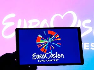 Eurovision Song Contest logo displayed on a tablet