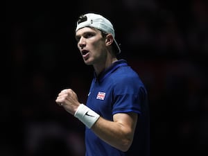 Great Britain’s Jack Draper during the Davis Cup group stage finals match against Argentina at the AO Arena