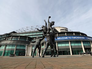 The Spirit of Rugby statue outside Twickenham