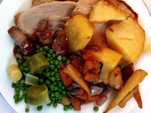 A general view of a traditional Christmas Dinnerof Christmas meal