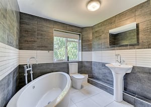 Bathroom inside the castle-like property. Picture: Rightmove and Berriman Eaton.