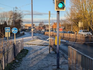 The police cordon on Bilston Road on Tuesday morning