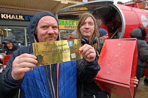 Rafal Bartoski with his golden ticket from his box