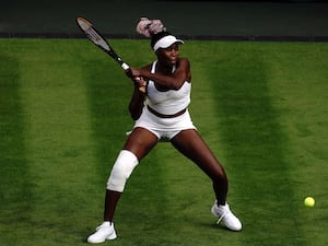 Venus Williams hits a backhand