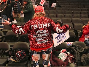 Supporters of President-elect Donald Trump gather before a rally ahead of the 60th presidential inauguration in Washington