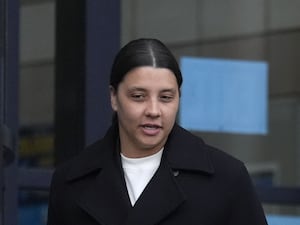 Sam Kerr outside court