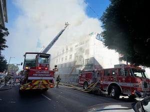 Fire crews at the Morrison Hotel fire