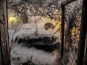 Servicemen of the 24th Mechanised Brigade fire a 2s1 self-propelled 122mm howitzer towards Russian positions near Chasiv Yar