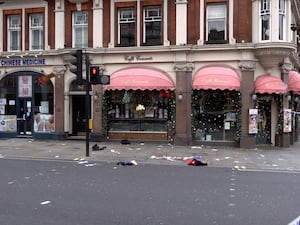 The scene in Shaftesbury Avenue