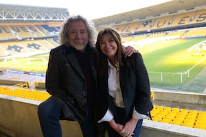 Robert Plant with Suzi Perry at Molineux