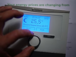 A view of a digital thermostat