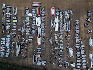 Confiscated small boats and outboard motors