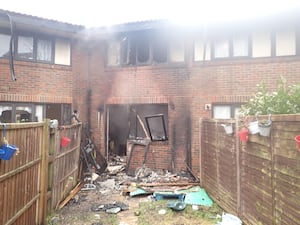 A property in West Hampstead after a fire broke out