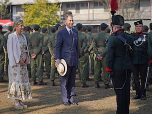 The Duke and Duchess of Edinburgh attend the attestation parade in Pokhara