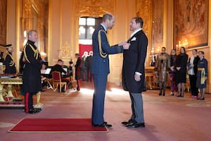 The singer was presented with the honour by William the Prince of Wales at Windsor Castle