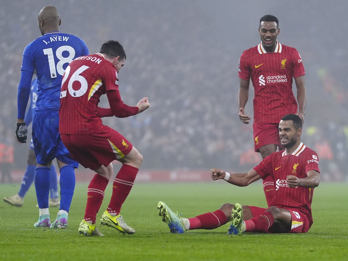 Liverpool punish rivals’ errors with dominant win over Leicester to stretch lead