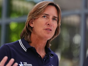 Katherine Grainger pictured during an interview at the 2024 Paris Olympic Games