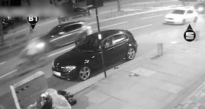 CCTV captures the Seat Leon driven by Abdirahman Ibrahim pursuing the e-bikes. 