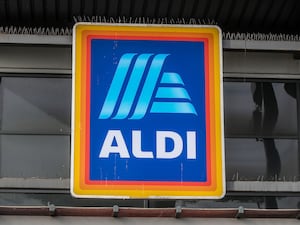 Undated file photo of the logo on an Aldi store