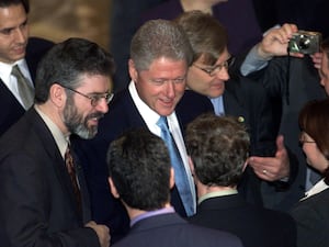 US President Bill Clinton and Sinn Fein leader Gerry Adams