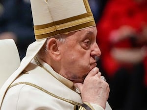 Side profile view of Pope Francis