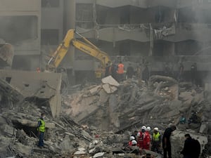 The site of an Israeli air strike that hit central Beirut