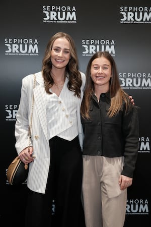 Christie Murray (R) and guest attend the Sephora Birmingham VIP launch party at The Bullring & Grand Central on November 12, 2024 in Birmingham, England. (Photo by Dave Benett)