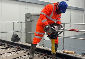 A student at the Transport, Rail and Infrastructure Academy (TRIA) in Aston. PIC: 