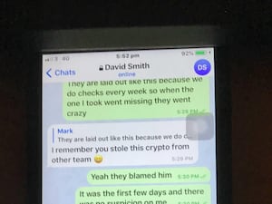 Messages on a phone screen between Daniel Khalife and 'David Smith'