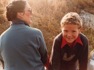 Antonya Cooper with son Hamish in 1981