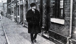 Malcolm X pictured in Marshall Street, Smethwick.